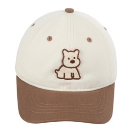 Toddler Baseball Hat Baby Boy Kartoon Embroidery Train/Puppy Kids Baseball Cap Cotton Washed Cowboy Sun Hat for Boys Girls (US, Age, 3 Years, 8 Years, Puppy - White)