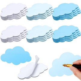 Jetec 24 Pcs Cloud Sticky Notepads Self Sticky Memo Tabs Cute Easy to Post for Men Women Stationery Office Home Wedding Birthday Party Decor Teacher Appreciation Supplies, 30 Sheets/pad