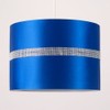 Large Modern Decorative Blue and Silver Diamante Jewel Effect Polycotton
