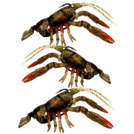 U.S.A. Bass Tackle - 4D Cluster Bomb Craw - Bass-Tech Plastic - Pre-Rigged Crawfish Soft Fishing Lures, Premium Ultra Durable baits for Freshwater, Fishing Jigs for Bass (3/8oz, HD Green Pumpkin)