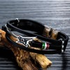 Ategazza gb509 Men's Bracelet Guitar Leather Stainless Steel Bracelets 21