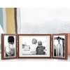 TOFOREVO Three Picture Frame 4x6 and 5x7 Wooden Hinged Folding