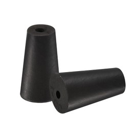 sourcing map Rubber Tapered Plug 10mm to 15mm with Hole Test Tubes Bungs Stopper Black for Lab Home 20 Pieces