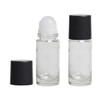 BWESOO 2Pcs Black Clear 30ML Empty Glass Essential Oil Roller