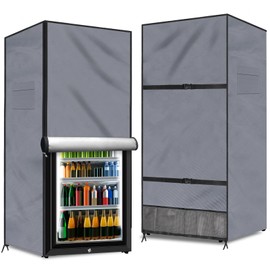 Coldairsoap Outdoor Refrigerator Cover Dustproof Freezer for Protecting Upright Freezers/Beverage Refrigerator Compact 5-7.5 Cubic Foot Freezer Covers Outdoor (Silver, 23" x 23"x 56")