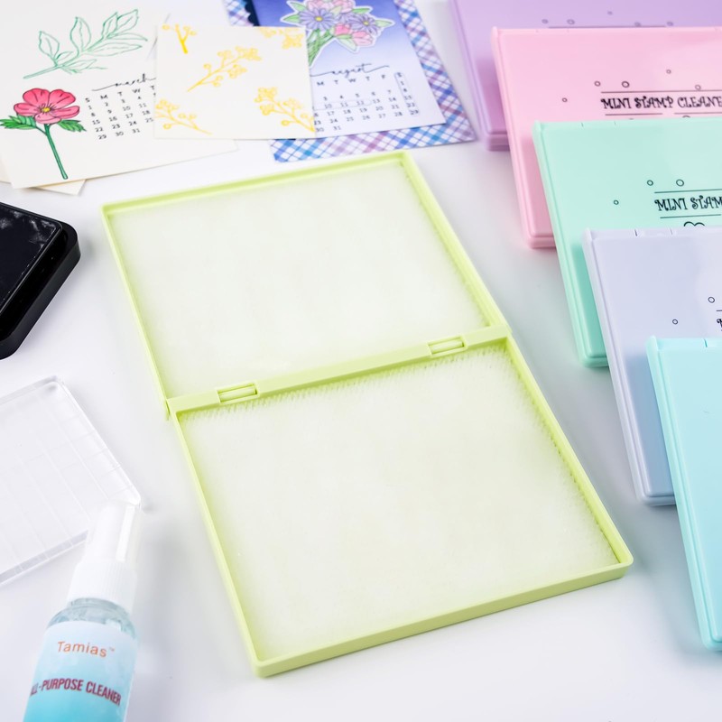 6PCS Stamp Scrubber -Stamp Cleaning Pad for Stamps,Dual-Sided Stamp Cleaning
