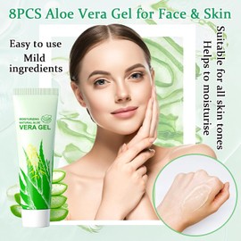 8 Geles De Aloe Vera Para Rostro Y Piel, Gel Orgánico De Aloe Vera, Crema Hidratante Para Después Del Sol(Tamaño De Viaje), Loción Hidratante Para El Cuidado De La Piel, Loción Para Después