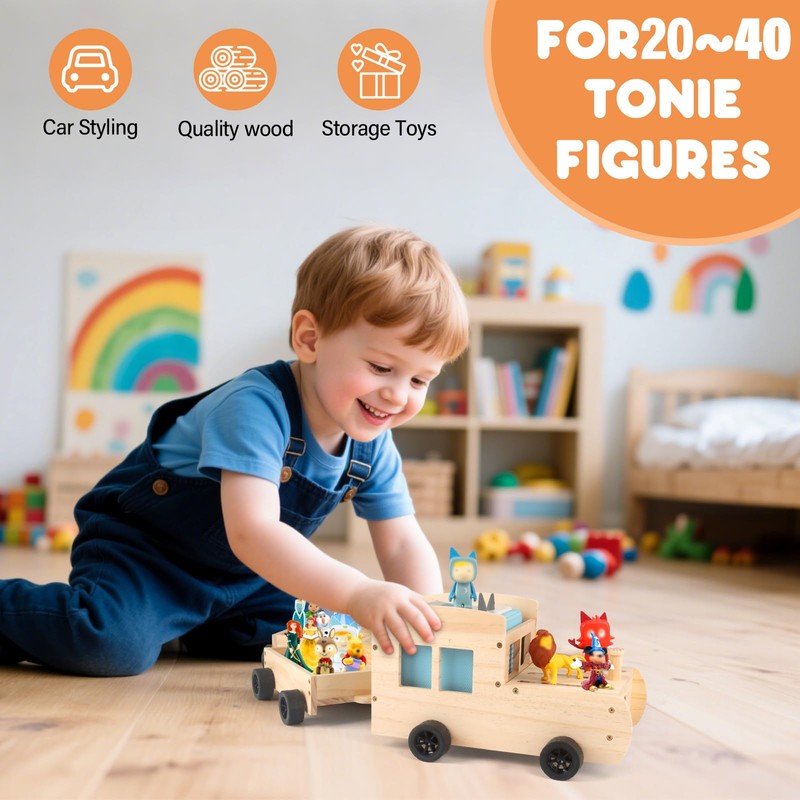 Car for Toniebox and Tonie Box Figures Storage Organizer Shelf