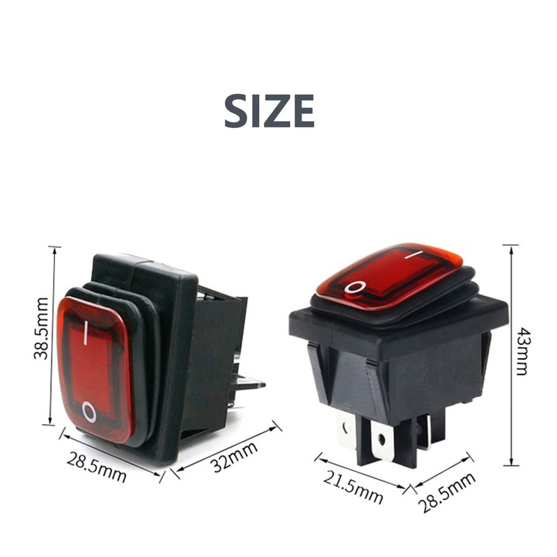 WANGCL 5PCS LED Waterproof Toggle Switch 12V ON/OFF/ON 3 Position