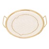 Stainless Steel Fruit Basket Double Handles Metal Mesh Drain Round