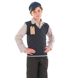 Fun Shack WW2 Evacuee Costume Boy, WW2 Costumes for Kids, Boys Evacuee Costume Boys, Kids WW2 Costume Boys Medium