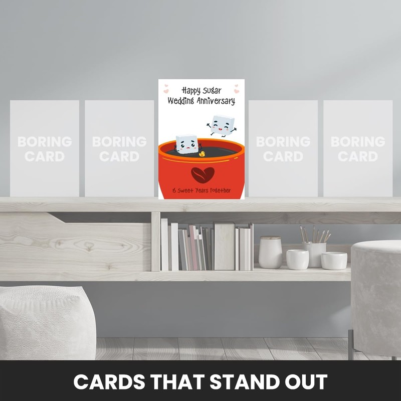 Happy 6th Wedding Anniversary Card for Sugar Anniversary - Funny
