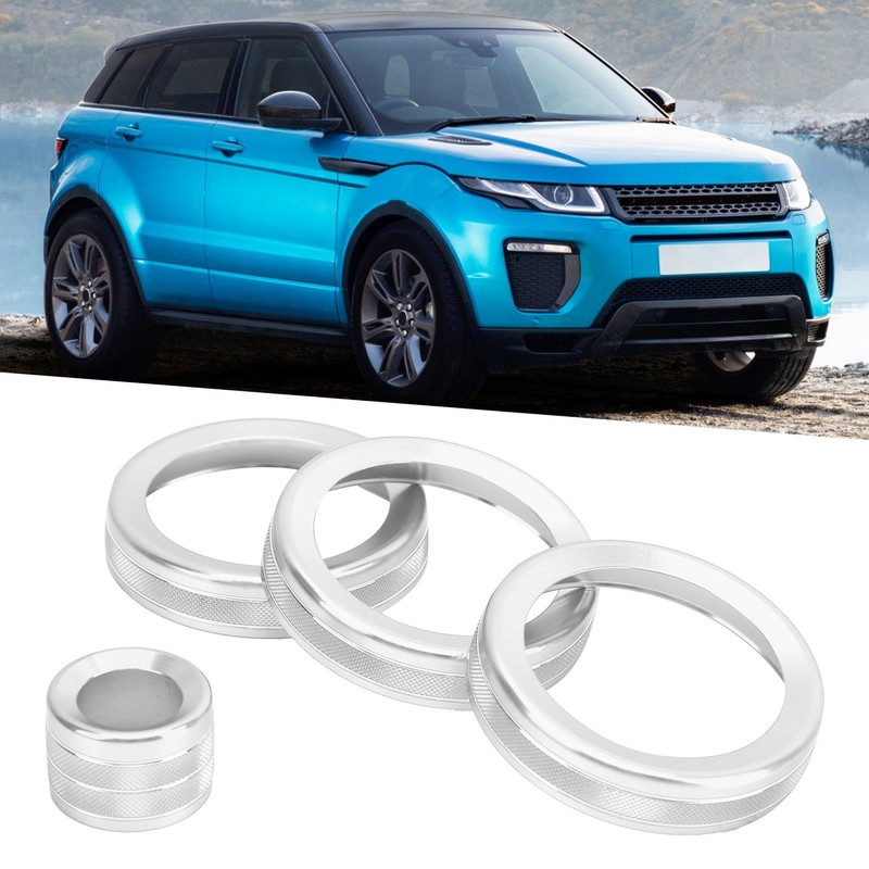 4Pcs A/C Knob Ring Trim Volume Adjuster Decor Fit for