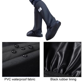 Eterspr Waterproof Overshoes Bicycle, Rain Shoes, Bicycle Covers, Rain Cover Gaiters, Reusable & Foldable, with Zip, Non-Slip for Men and Women