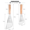 HOTEC HOTEC Stainless Steel Thin Slotted Fish Turner Spatula, Wooden