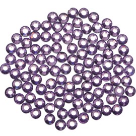 400 Pieces Hot Fix Iron on Glass Flatback Rhinestones HotFix Round Crystal Gems (Tanzanite, SS30)