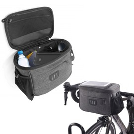 XIONGXIAOZHI 5L Bicycle Basket Front Bag, Waterproof Bicycle Bag Handlebar with Touch Screen, Removable Shoulder Strap, Rain Cover - Universal for E-Bike, Mountain Bike, City Bike