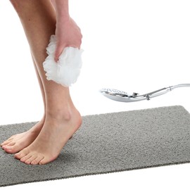 ENKOSI Loofah Bath Mats for Tub - Bathtub Mat Non Slip - Bath Mats for Bathroom Tub - Non Slip Bath Mats for Tub Soft - Non Slip Bath Mat for Textured Tub - Tub Liner - Bathtub Non Slip(Gray 31x16)