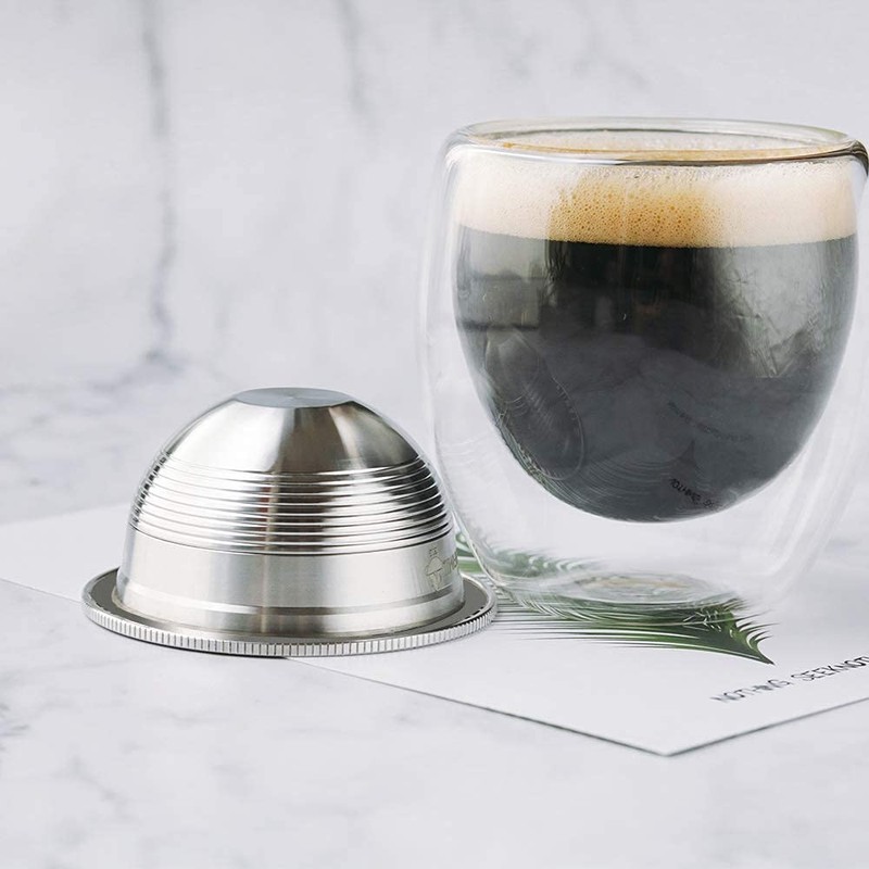 Stainless Steel Refillable Capsules Reusable Coffee Pods Compatible for Nespresso