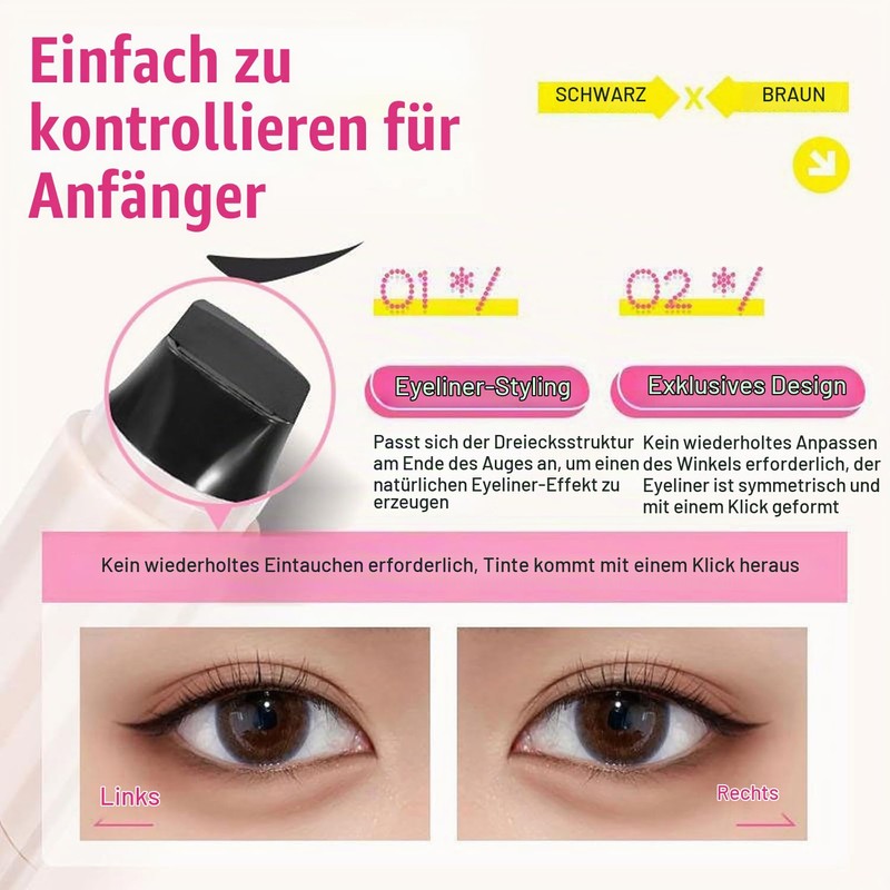 2 Pieces Gel Eyeliner Pencil Set, Foldable Eyeliner Stamp with