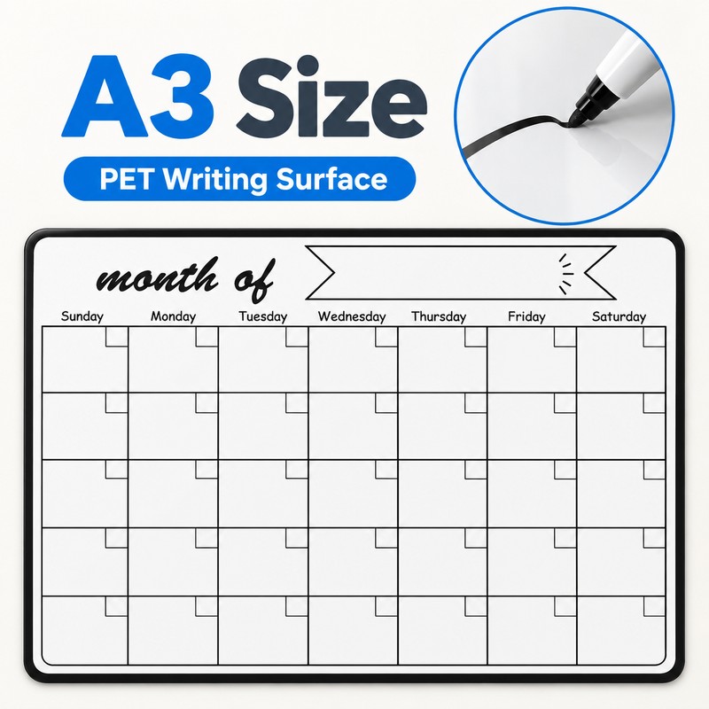 A3 Magnetic Dry Erase Calendar for Weekly & Monthly Planning