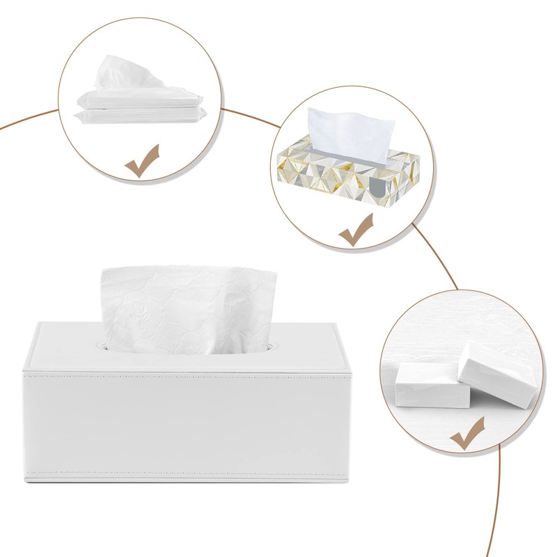 KINGFOM™ Rectangular PU Leather Facial Tissue Box Tissue Holder for