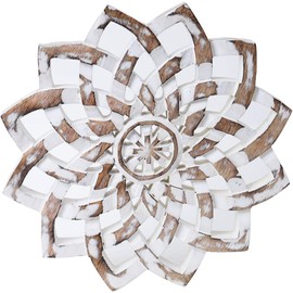 Wooden Trivets for Hot Pots and Pans Tea Pot Holder Heat Resistant Durable Handmade Kitchen Dining Table Accessories Dia 8'' (White)