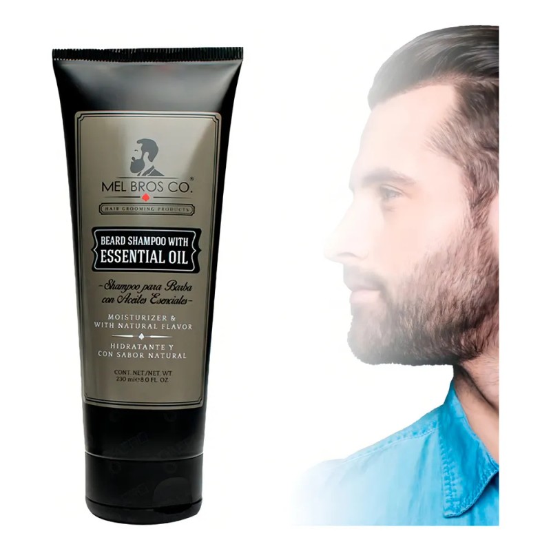 Shampoo Barba Mel Bros Co. Aceites Esenciales Hidrata 230 Ml