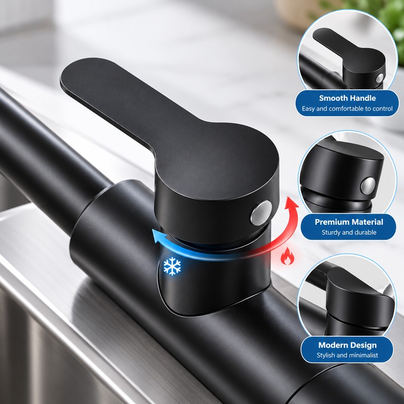 Pull-Out Kitchen Sink Faucet with 360° Swivel Spout – Single-Hole