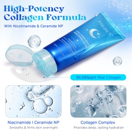 Collagen Night Wrapping Mask, 100ML Overnight Sleeping Mask Hydrating Moisturizing Firming Reduces Sagging & Improves Elasticity Sleeping Mask