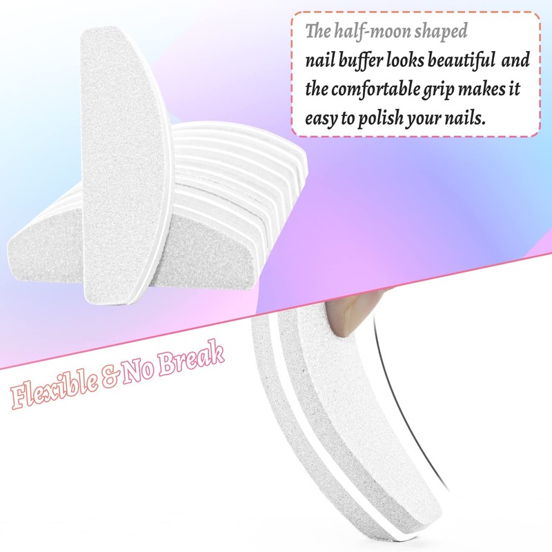Pack of 20 Buffer for Nails White, Nail Buffer Blocks