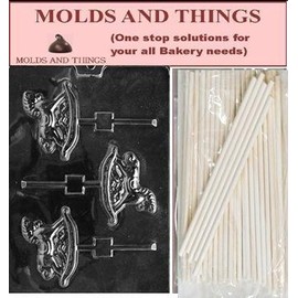 ROCKING HORSE lolly Chocolate candy mold with Molding Instruction+ 25 lollipop Sticks