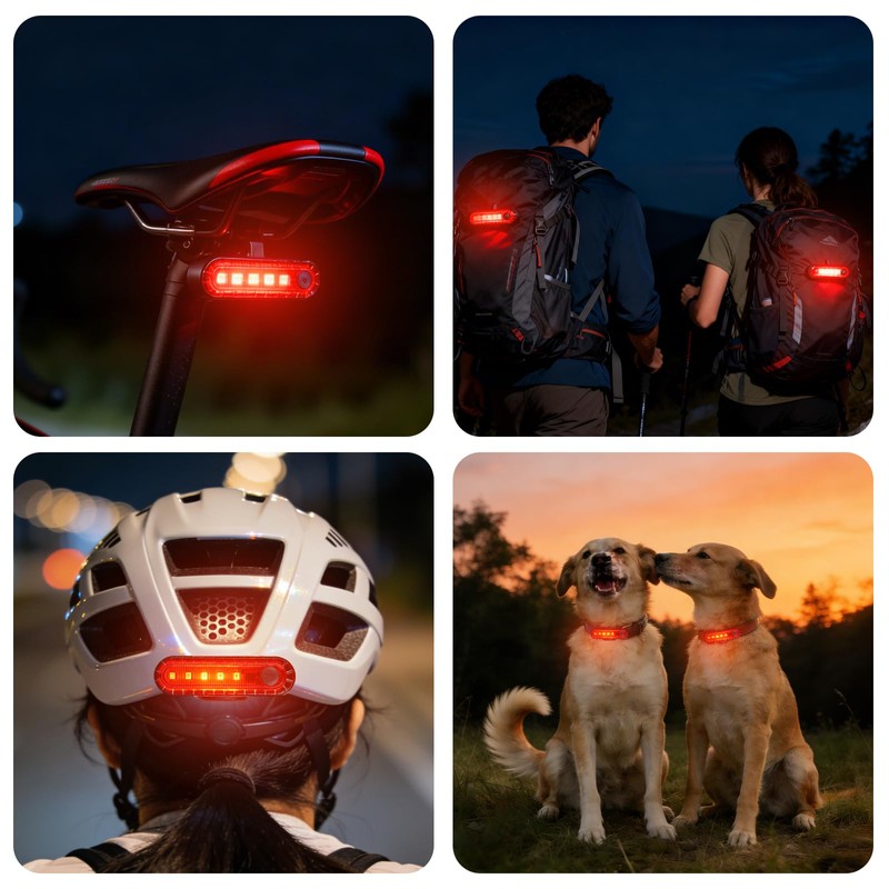 KunHe 4 Pack USB Rechargeable Bike Tail Lights Super Bright