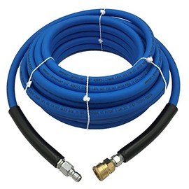 Ultimate Washer Flexible Kink Resistant Pressure Washer Hose 3/8” x 50’, 4000 PSI with 3/8” Quick Disconnects