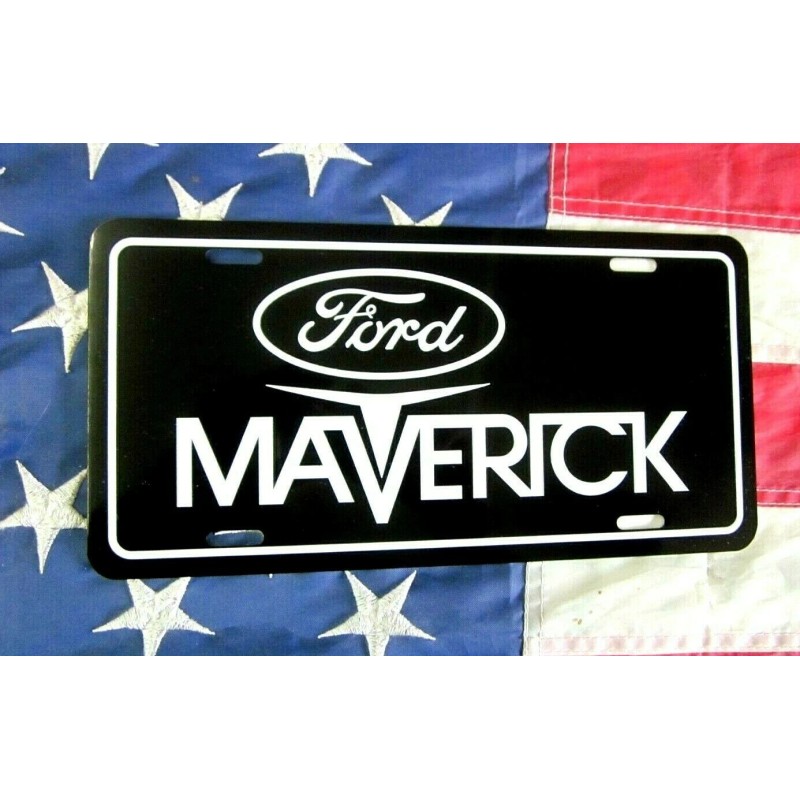 Black Ford MAVERICK tag license plate 1970 1971 1972 1973