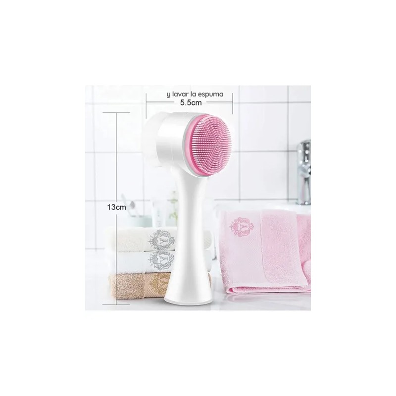 Cepillo Limpieza Facial Doble Cara Manual Exfoliante Skin F