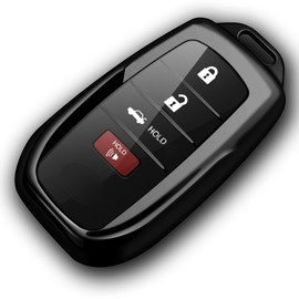 Tukellen for Toyota Key fob Cover Special Soft TPU Key Shell Case for 2019-2024 Land Cruiser,2021-2024 Venza, Grand Highlander Hilux,Fortuner,2022-2024 Tundra,Corolla Cross,Prius 4/5/6 Buttons-Black