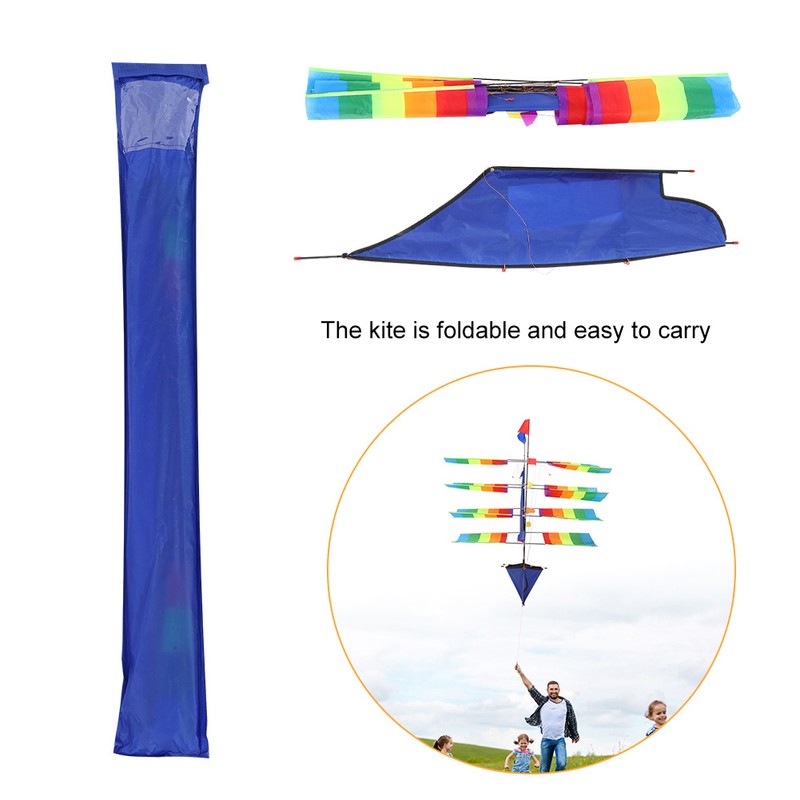 3D Huge Rainbow Sailboat Flying Kite Outdoor Sports Children Kids