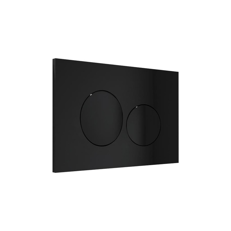 Vente-unique Toilet Control Plate with Double Button - Black -