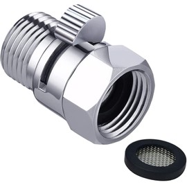 Drenky Shower Head Shut-off Valve 1/2 Inch Water Saver for Shower Brass Flow Limiter Shower Water Saver Built-in Rubber Seal for Shower Head Hand Shower and Kitchen Tap, Chrome