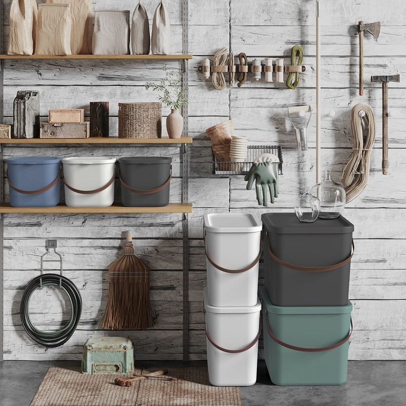 Rotho Albula Storage Container with Lid, 6L Storage System, Storage