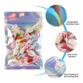Hogareno Ec 100 Bolsas Pouch Holográficas A Prueba De Olores Con Cierre
