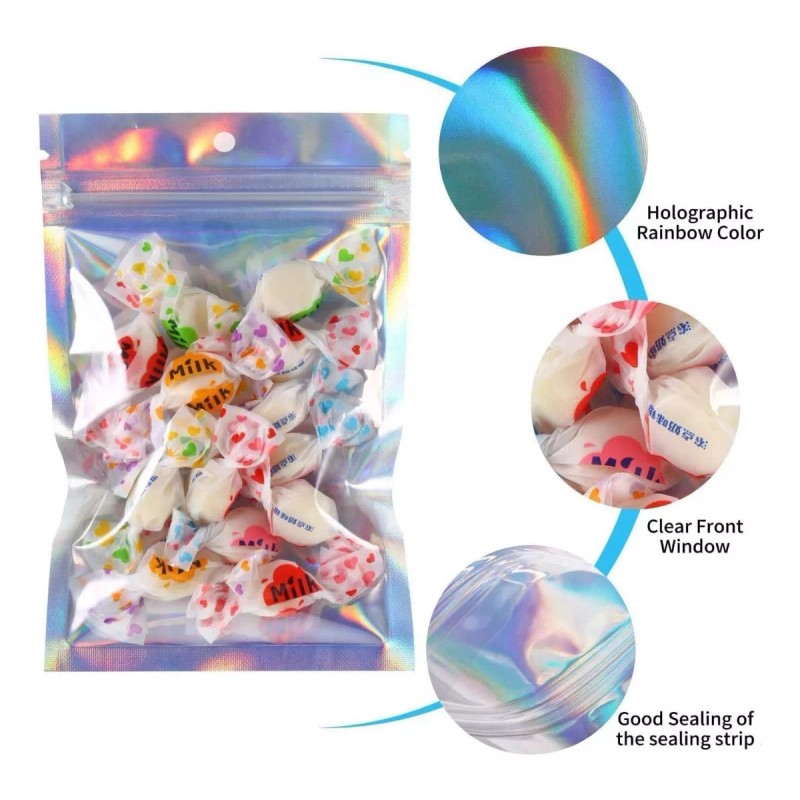 Hogareno Ec 100 Bolsas Pouch Holográficas A Prueba De Olores