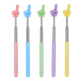 5 Stück Zeigefinger Stab, Ausziehbarer Handzeiger 69CM, Mini Edelstahl Lehrer Teleskopstange, Kann für Klassenzimmerinteraktionen, Vorträge, Konferenztraining, Lesen und Reden