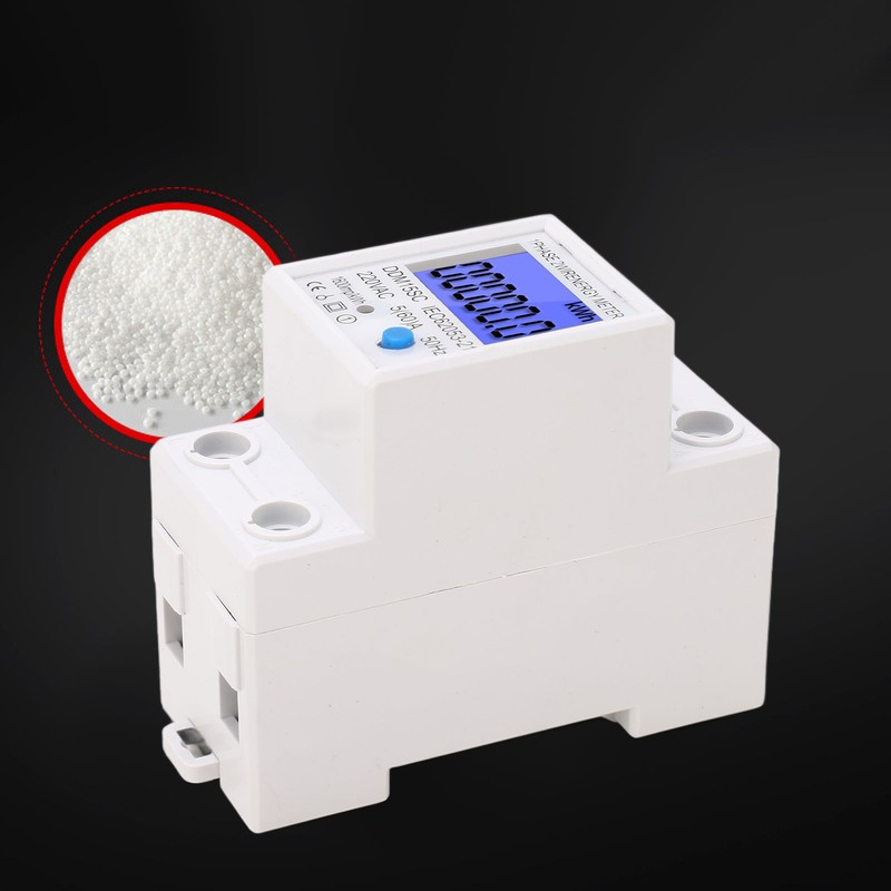 LCD Digital Energy Meter Single Phase 2P Electricity Usage Monitor