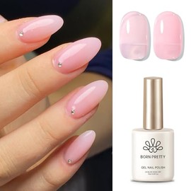Born Pretty- Esmalte de uñas en gel Jelly Esmalte en gel rosa claro Jelly Esmalte en gel translúcido transparente Soak Off HemaFree Esmalte en gel Na