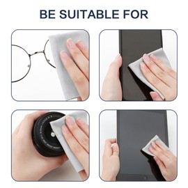 50 pcs Suede Microfiber Glasses Cleaning Cloths - Premium Lens Cleaning Cloths for Eyeglasses, Sunglasses, Cameras, and Screens
