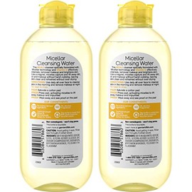 Garnier Garnier Micellar Water with Vitamin C, Facial Cleanser & Makeup Remover, Brightening & Hydrating, For All Skin Types, Vegan, Cruelty Free, 13.5 Fl Oz (400mL), 2 Count