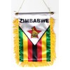 Zimbabwe Fringed Rear-View Mirror Window Hanging Flag with Suction Cup