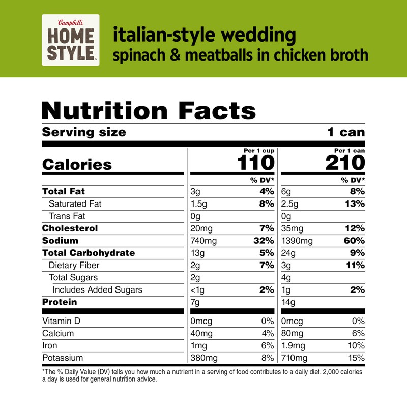 Campbell's Homestyle Italian Wedding Soup, 16.1 OZ Can
